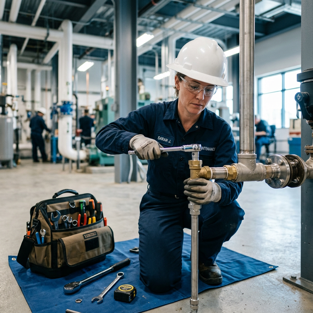 A skilled construction professional in clean work uniform, hard hat, and safety glass